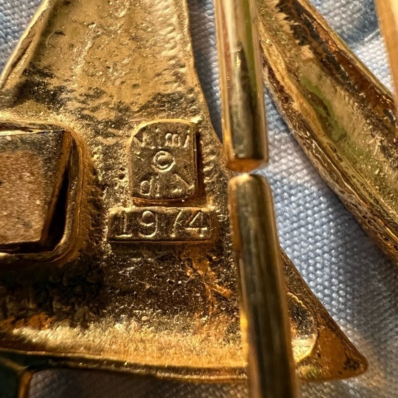 Vintage Gold Sailboat Belt Buckle Mimi DI N 1974 Brushed Goldtone main image 4